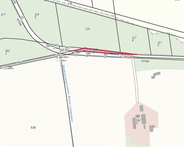 Lageskizze - Flurstück 540-3 - Vertragsfreie Splitterflächen in Kolkwitz **etwa 14 km von Cottbuser Zentrum entfernt**