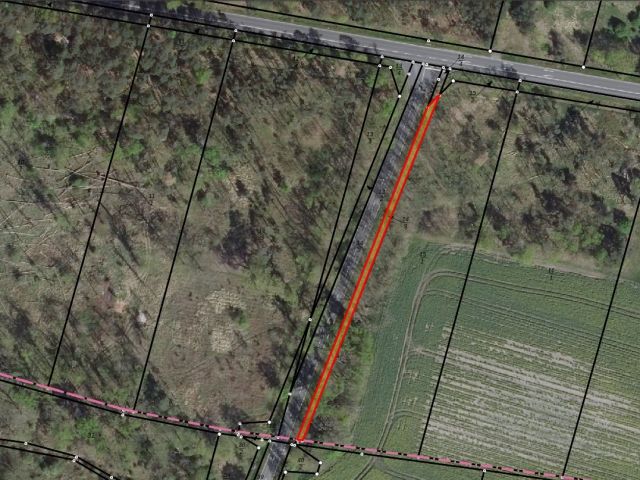 Lageskizze mit Luftbildunterlegung - Vertragsfreier Waldstreifen südlich der B 187