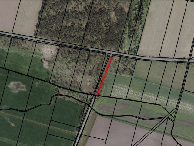 Lageskizze mit Umgebung und Luftbildunterlegung - Vertragsfreier Waldstreifen südlich der B 187