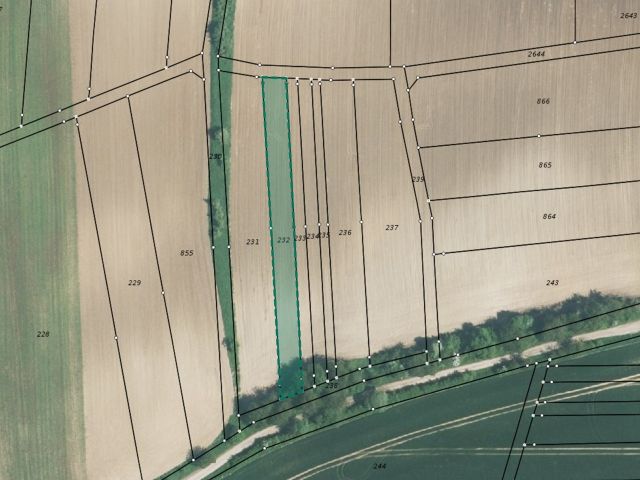 Lageskizze mit Luftbildunterlegung - Verpachtete Landwirtschaftsfläche in der Rhön
