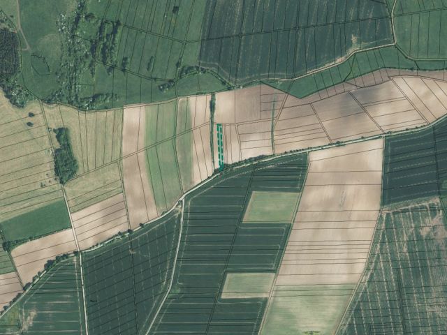 Lageskizze mit Luftbildunterlegung sowie Umgebung - Verpachtete Landwirtschaftsfläche in der Rhön