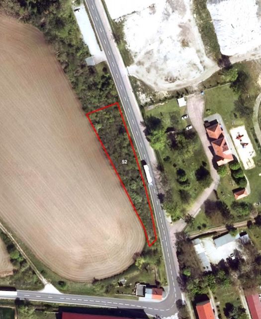 Lageskizze mit Luftbildunterlegung - Vertragsfreie Gehölzfläche in Hanglage am nördlichen Ortsausgang