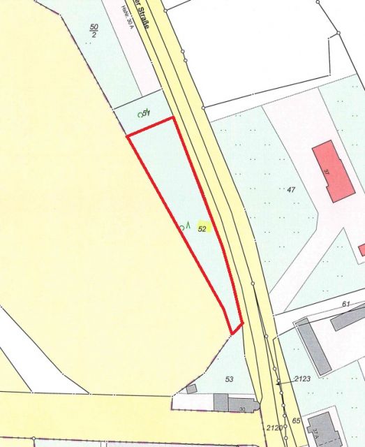 Lageskizze - Vertragsfreie Gehölzfläche in Hanglage am nördlichen Ortsausgang