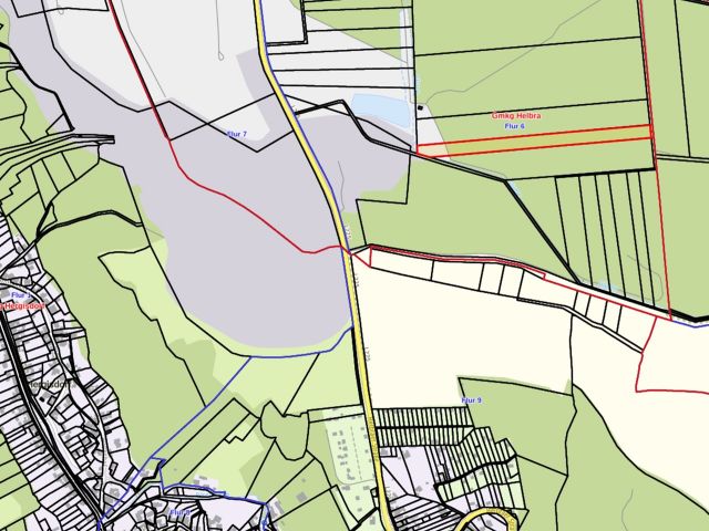 Lageskizze mit Umgebung - Über 1,2 Hektar vertragsfreier Waldstreifen im östlichen Randbereich des Harzes