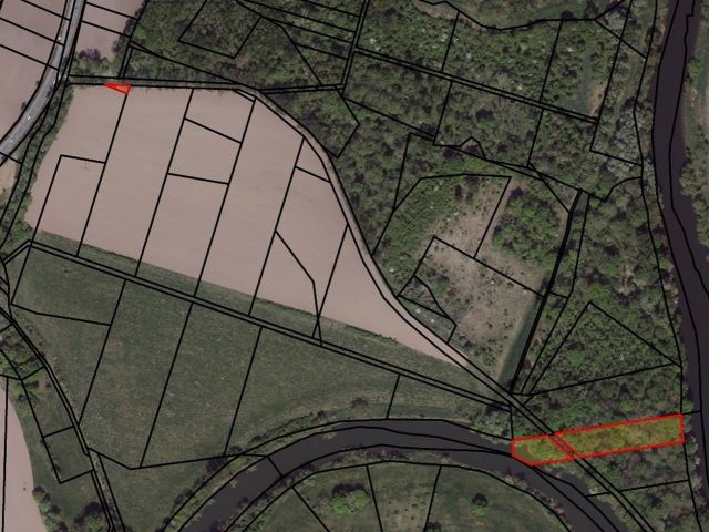 Lageskizze mit Luftbildunterlegung - Vertragsfreier Wald & landwirtschaftliche Kleinstfläche etwa 5 km südwestlich von Halle (Saale)