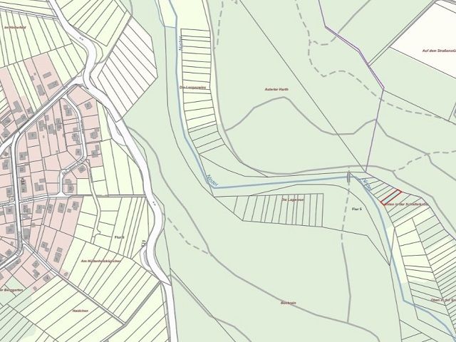 Lageskizze mit Umgebung - Bewaldete Uferfläche an der ´Nister´ im Westerwald in der Kroppacher Schweiz und unterhalb der ´Schiefergrube Assberg´