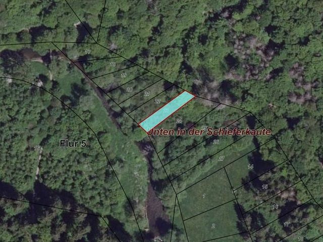 Lageskizze mit Luftbildunterlegung - Bewaldete Uferfläche an der ´Nister´ im Westerwald in der Kroppacher Schweiz und unterhalb der ´Schiefergrube Assberg´