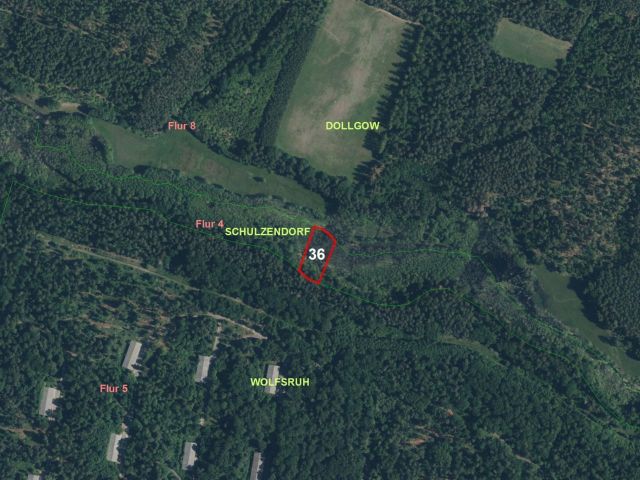 Lage des Verkaufsgegenstandes - Bewaldete Fläche westlich von Großwoltersdorf **Lage im Naturpark Stechlin-Ruppiner Land**