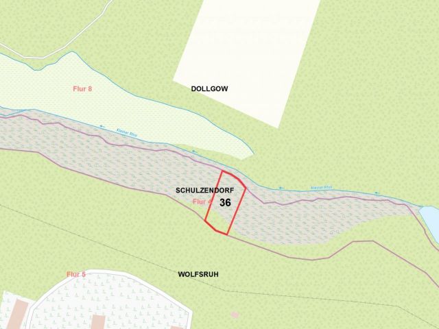 Lage des Verkaufsgegenstandes - Bewaldete Fläche westlich von Großwoltersdorf **Lage im Naturpark Stechlin-Ruppiner Land**
