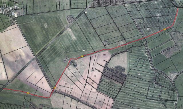 Lageskizze - Schmaler Grundstücksstreifen **vermutlich vertragslos genutzt**