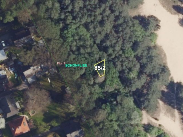 Lageskizze Schönfließ Flur 5 Flurstück 85/2  - Zwei vertragsfreie Grundstücke nahe Berlins
