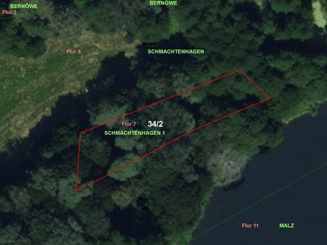 Lageskizze Schmachtenhagen Flur 7 Flurstück 34/2  - Zwei vertragsfreie Grundstücke nahe Berlins