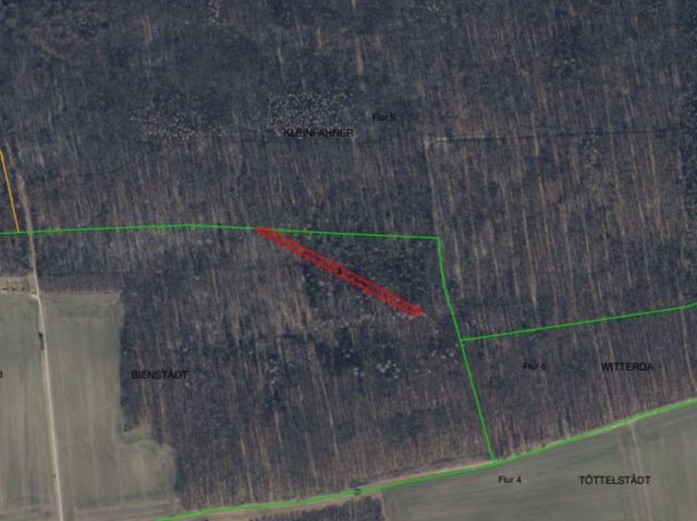 Lageskizze mit Luftbildunterlegung - Flur 8, FS 3 - 2 vertragsfreie Grundstücke im Landkreis Gotha
