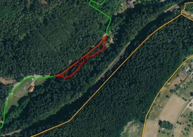 Lageskizze Flurstück 610 - Zwei bewaldete Flächen am ´Zeitzbach´