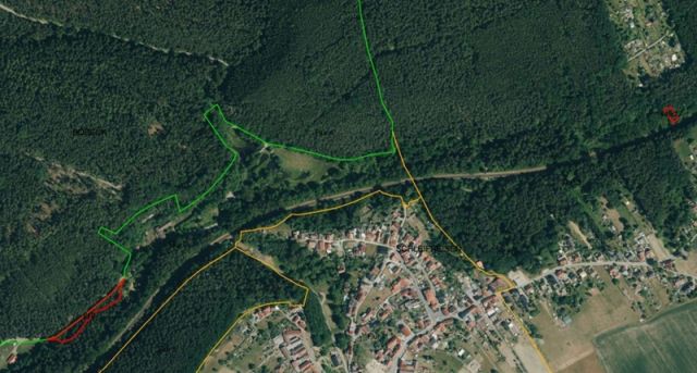 Umgebungsskizze - Zwei bewaldete Flächen am ´Zeitzbach´