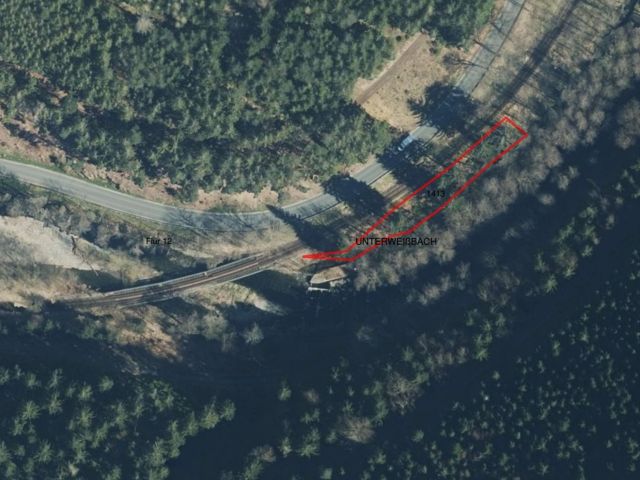Lageskizze mit Luftbildunterlegung - Unterweißbach, Flur 12, FS 1413 - 2 Grundstücke im Landkreis Saalfeld-Rudolstadt 