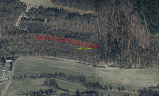Lageskizze - Holzungsfläche innerhalb eines größeren Waldgebietes ca. 12 km westlich von Coburg