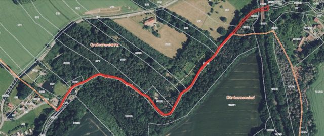 Lageskizze Flurstück 605/6 - Vertragsfreie Grundstücke in Südostsachsen * Wasser-, Wald- und Freifläche * 