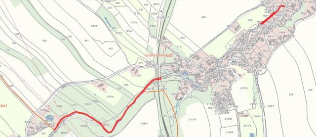 Umgebungsskizze - Vertragsfreie Grundstücke in Südostsachsen * Wasser-, Wald- und Freifläche * 