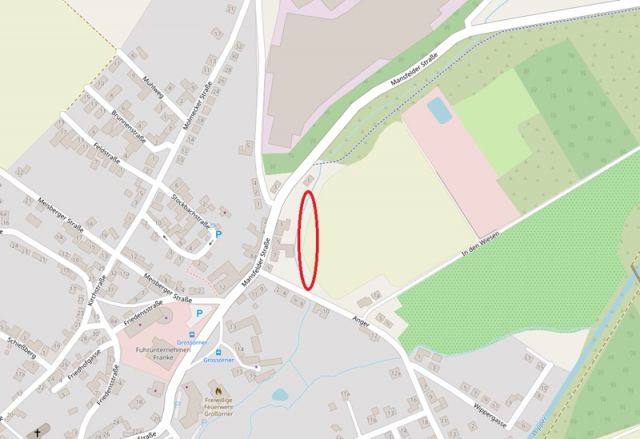 Umgebungsskizze - Grünlandstreifen in Ortsrandlage im Landkreis Mansfeld-Südharz