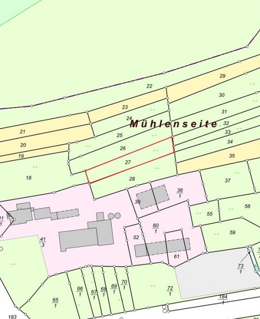 Lageskizze Flurstück 27 - 5 teilweise bestockte Landwirtschafts-/Grünlandflächen in Streulage von Nanzenbach im Lahn-Dill-Kreis