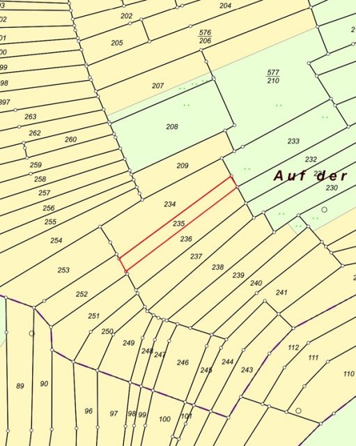 Lageskizze Flurstück 235 - 5 teilweise bestockte Landwirtschafts-/Grünlandflächen in Streulage von Nanzenbach im Lahn-Dill-Kreis
