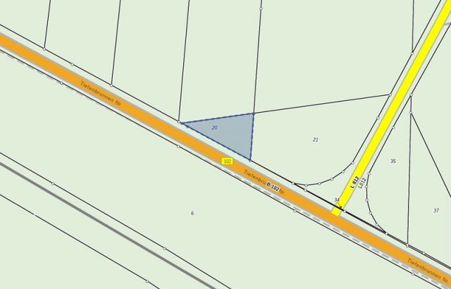 Lageskizze - Waldfläche an der B102 im Fläming