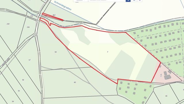 Lageskizze - Flur 5, FS 7 + Flur 3, FS 402 - Grundstück (etwa 4,1 ha Grundstücksgröße) direkt an der Kleingartenanlage Heideteich sowie diverse Splitterflächen