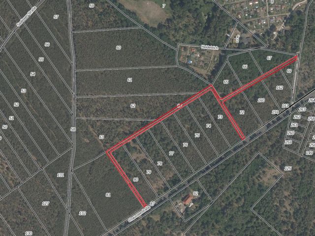 Lageskizze mit Luftbildunterlegung - Flur 2, FS 64 - Grundstück (etwa 4,1 ha Grundstücksgröße) direkt an der Kleingartenanlage Heideteich sowie diverse Splitterflächen