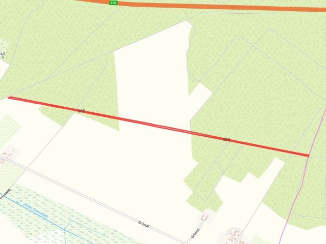 Lageskizze Flurstücke 305 und 306 - Kleine Grünfläche neben Wohngrundstück, Ackerstreifen im B-Plan und Wegefläche mit insgesamt über 1,9 ha Grundstücksgröße