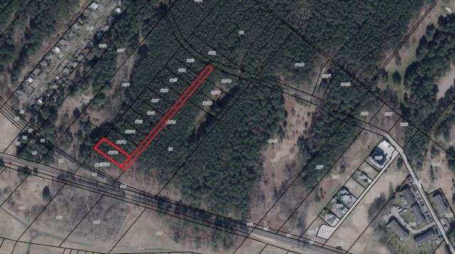 Lageskizze mit Luftbildunterlegung - Flurstück 97-12 und Wegeflurstück  - Waldfläche auf der Insel Usedom **nahe Ostseestrand von Zinnowitz**