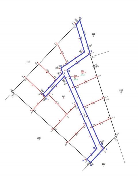 Anlage 3 zum Kaufvertrag - Teilflächenkarte E-F-G-H-I-J-K-L-M-N-O-P-Q-R-S-E - Vertragsfreies Grundstück unweit vom Peenestrom **etwa 25 km von der Ostsee entfernt**