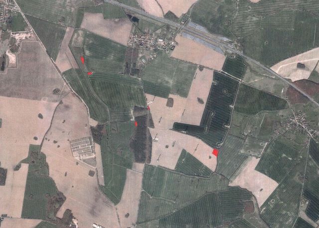 Umgebungsskizze alle Flurstücke - 5 Splitterflächen (Acker sowie Forsten und Holzungen) mit insgesamt über 1 ha in der Prignitz