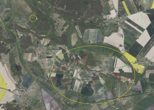 Umgebungsskizze - Über 3,9 ha Splitterflächen im Havelland ++ Acker, Grünland, Forsten und Holzungen, Wassergräben und Wegeflächen ++