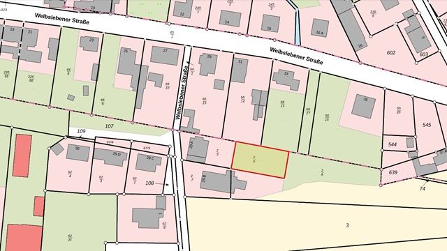 Lageskizze - Vermietetes Gartengrundstück hinter Wohnbebauung im Harz