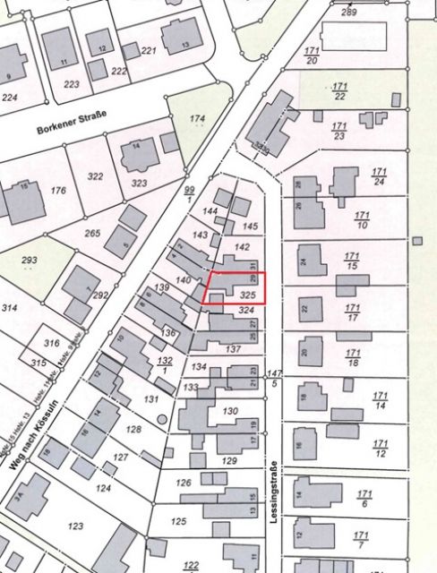 Lageskizze - Leerstehende Doppelhaushälfte mit Garage innerhalb einer Wohnsiedlung ca. 1 km nördlich des Marktplatzes von Teuchern