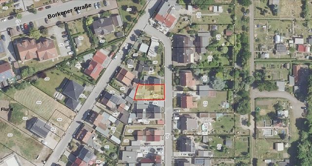 Lageskizze - Leerstehende Doppelhaushälfte mit Garage innerhalb einer Wohnsiedlung ca. 1 km nördlich des Marktplatzes von Teuchern