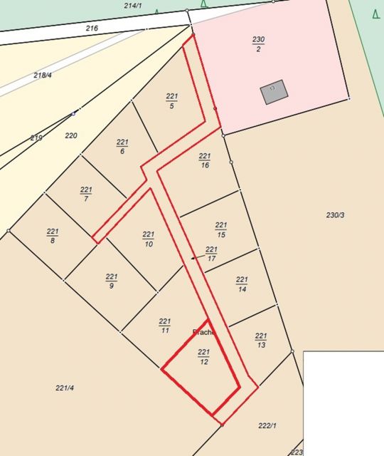 Lageskizze - Flurstück 221-12 und Wegeflurstück - Vertragsfreies Grundstück unweit vom Peenestrom **etwa 25 km von der Ostsee entfernt**
