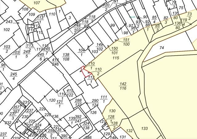 Lageskizze - Fläche hinter einem Wohngrundstück im Innenbereich nahe dem Markt- und Kirchplatz in Kaub