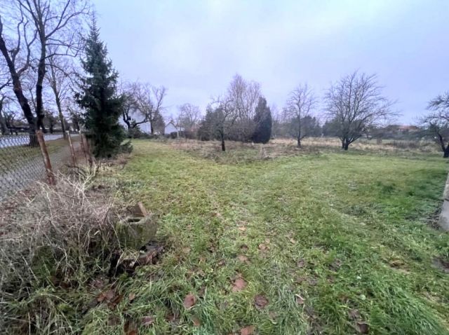 Blick auf Verkaufsfläche und Umgebung - Vertragsfreie Fläche mit Garage zwischen Wohngrundstücken in Ortslage