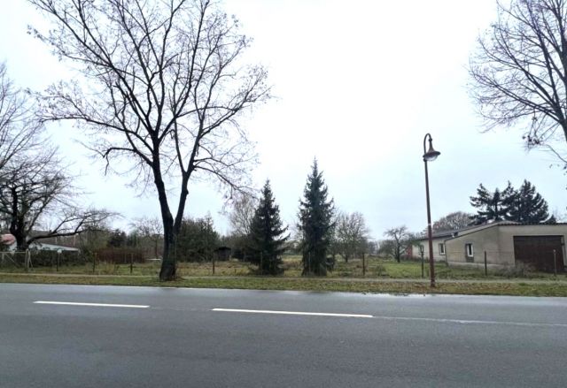 Blick auf Verkaufsfläche und Umgebung - Vertragsfreie Fläche mit Garage zwischen Wohngrundstücken in Ortslage