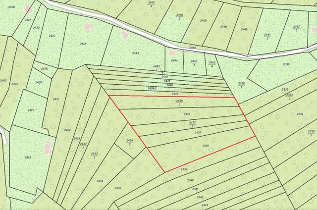 Lageskizze - Waldfläche oberhalb von bebauten Grundstücken in der Südwestpfalz