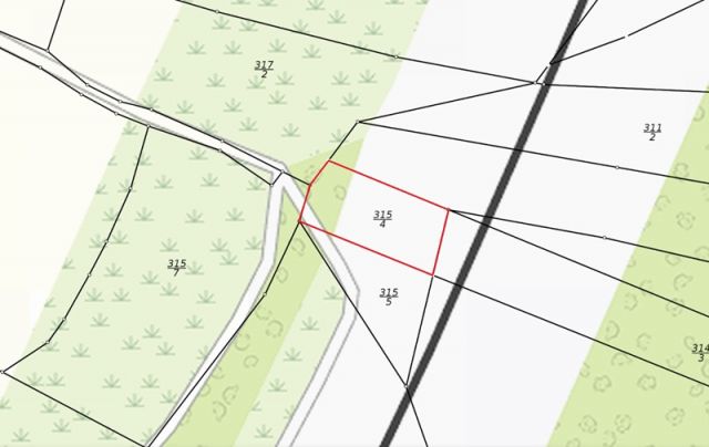 Lageskizze Flurstück 315/4 - Wald-, Gehölz- und Grünlandfläche in Streulage nahe der Landesgrenze zu Bayern