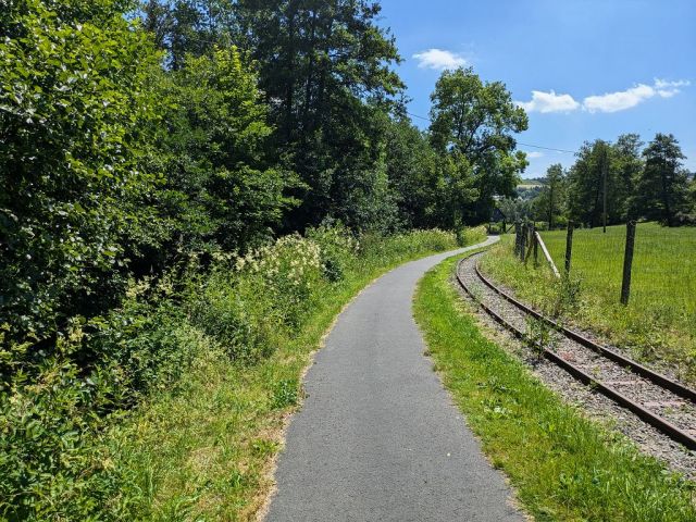 Blick auf Flurstück 95 und Umgebung - Teilw. vertragslos genutzte Zuwegung und Freiflächen des DampfLandLeute-Museums Eslohe und Teilflächen des Gewässers ´Salwey´