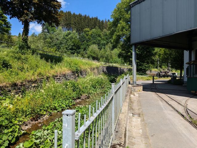Blick auf Flurstück 93 und Umgebung - Teilw. vertragslos genutzte Zuwegung und Freiflächen des DampfLandLeute-Museums Eslohe und Teilflächen des Gewässers ´Salwey´