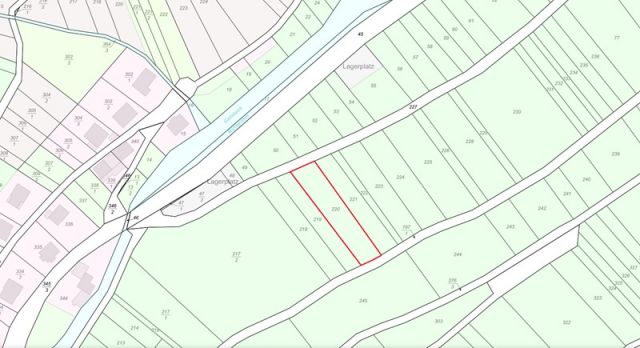 Lageskizze - Waldfläche oberhalb von Wohnbebauung im Oberen Mittelrheintal