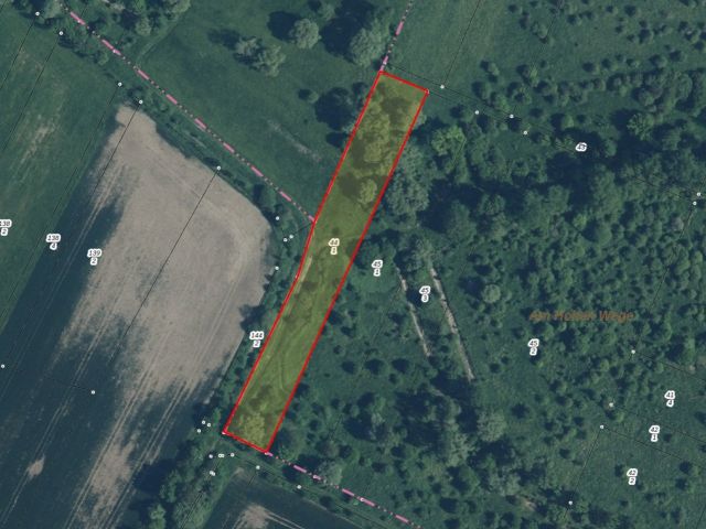 Lageskizze mit Luftbildunterlegung - Vertragsfreie Wiesenfläche etwa 12 km von Halle/ Saale entfernt