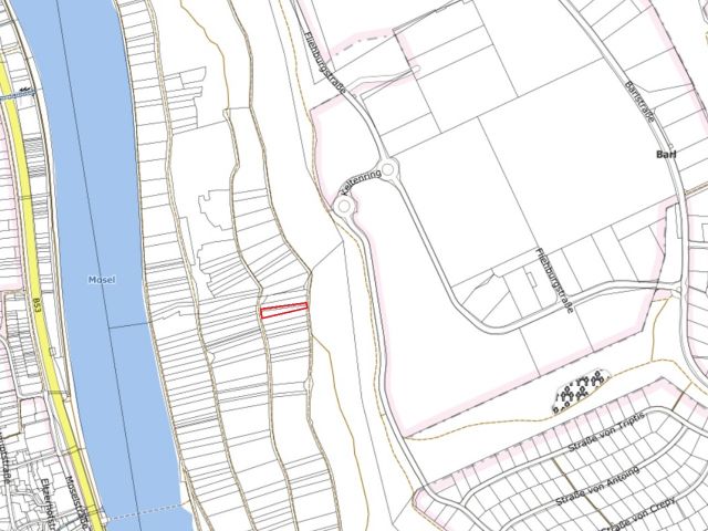 Lageskizze mit Umgebung - Vertragsfreier Weinberg mit den Rebsorten Riesling und Regent **in altem Weinort an der Mittelmosel**