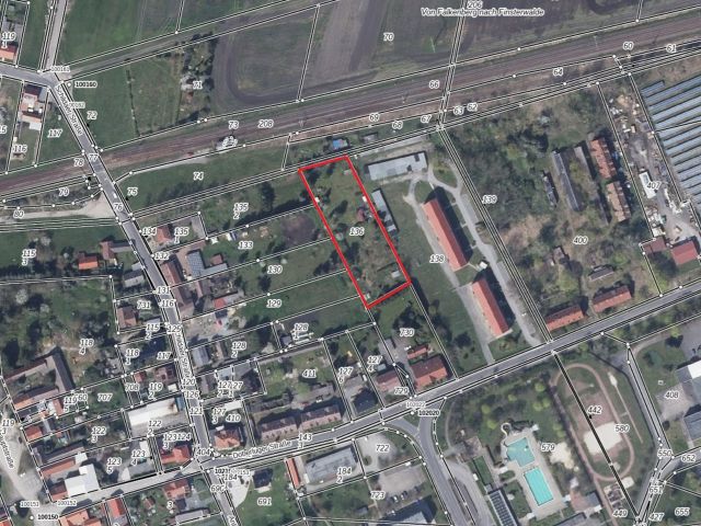 Lageskizze mit Luftbildunterlegung - Gartengrundstück hinter Wohnbebauung **Lage im Naturpark Niederlausitzer Heidelandschaft**