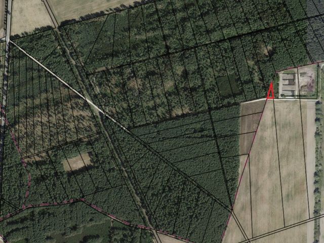 Lageskizze mit Umgebung und Luftbildunterlegung - Vertragsfreier Wald in direkter Nachbarschaft zum Betriebshof einer Kompostieranlage